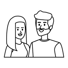 young couple avatars characters