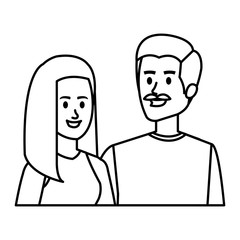young couple avatars characters