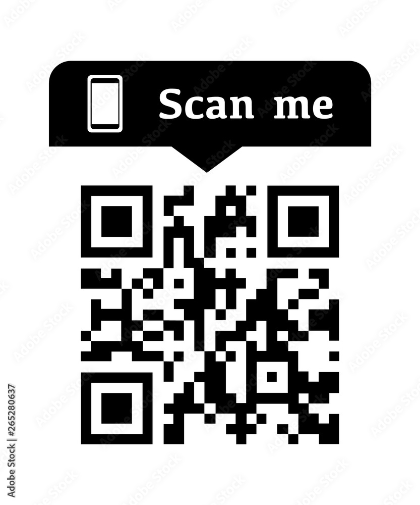Leinwandbilder qr code for smartphone. inscription scan me with smartphone icon. qr code for payment. vector illust