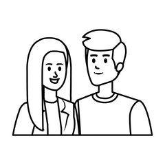 young couple avatars characters