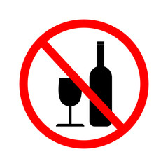 No alcohol sing vector. Vector EPS 10.