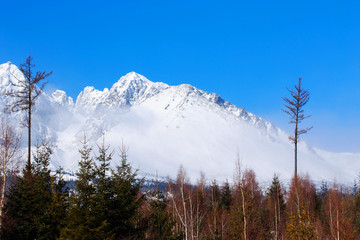 Beautiful snowy mountain landscape