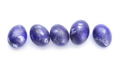 Beautiful Easter eggs on white background