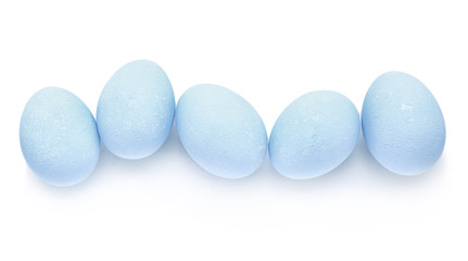 Beautiful Easter eggs on white background