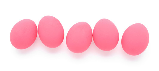 Beautiful Easter eggs on white background