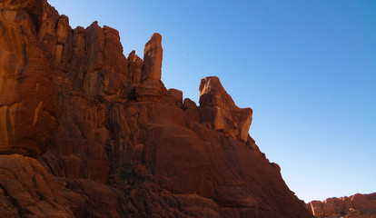 Panorama inside canyon aka Guelta d'Archei in East Ennedi, Chad