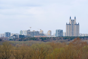 Fototapeta premium Moscow, Russia - April, 21, 2019: Residential district in Moscow