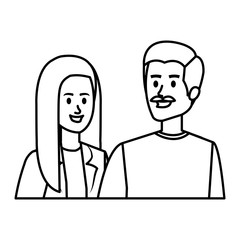 young couple avatars characters