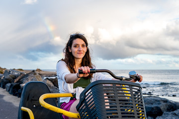 Young woman at holiday in Lanzarote