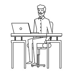 elegant businessman in the workplace