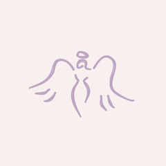 angel icon vector line illustration