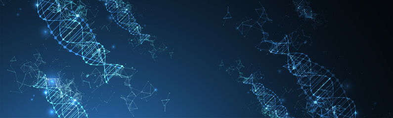 Science template, wallpaper or banner with a DNA molecules. Vector illustration
