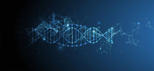 Science template, wallpaper or banner with a DNA molecules. Vector illustration