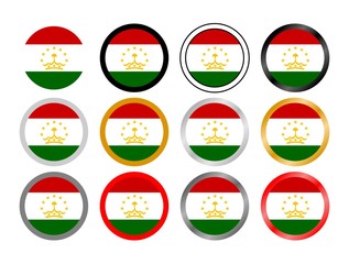 Tajikistan state flag in globes