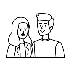 young couple avatars characters