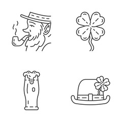Saint Patrick’s Day linear icons set