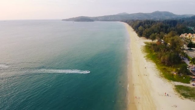 empty coast beach with lonely water jet ski on Maili Beach, Waianae, Leeward coast, Oahu, Hawaii,Thailand