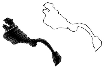 Xorazm Region (Republic of Uzbekistan, Regions of Uzbekistan) map vector illustration, scribble sketch Khorezm Region map