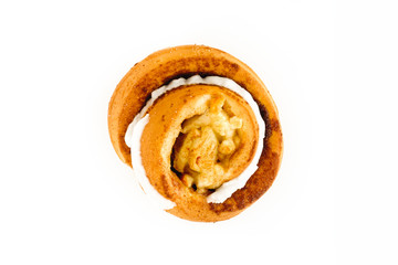 Top View of a Danish Apple Cinnamon Pastry on White
