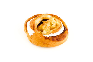 Danish Apple Cinnamon Pastry on White Background