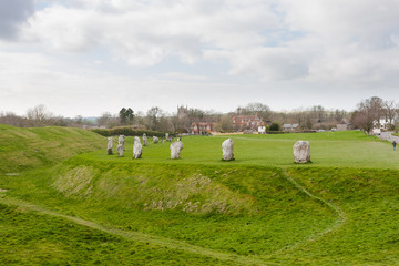 Details of stones in the Prehistoric Avebury Stone Circle, Wiltshire, England, UK