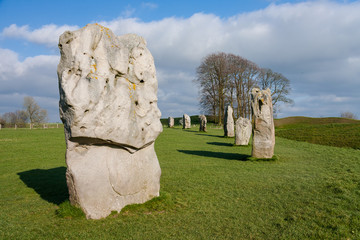 Details of stones in the Prehistoric Avebury Stone Circle, Wiltshire, England, UK