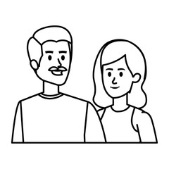 young couple avatars characters