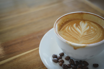 A cup of coffee in somewhere cafe.