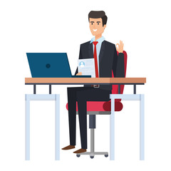 elegant businessman in the workplace