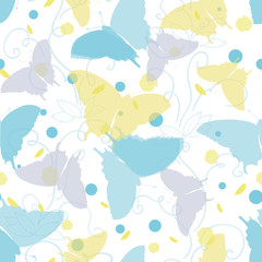White pattern with butterfly.