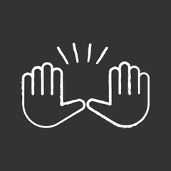 Fototapeta premium Raising hands gesture chalk icon