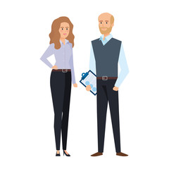 business couple with documents