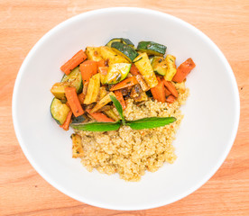 White Quinoa with a mixed Selection of vegetables and Mint