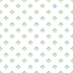 Seamless pattern with strokes and circles on white background. Ethnic symmetric background.