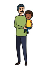 young father with afro son characters