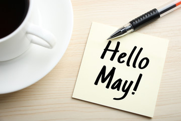 Hello May Concept On Sticky Note