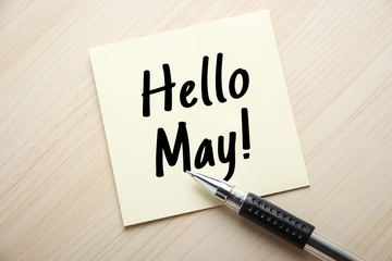 Hello May Concept On Sticky Note