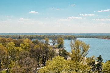 The view from the heights of the trees and the river