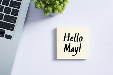 Hello May Concept On Sticky Note
