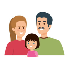 parents couple with daughter characters