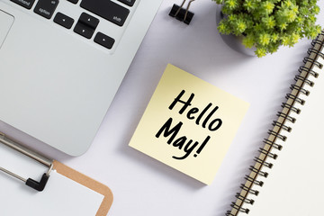 Hello May Concept On Sticky Note