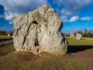 Details of stones in the Prehistoric Avebury Stone Circle, Wiltshire, England, UK