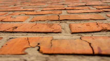 red brick wall close up