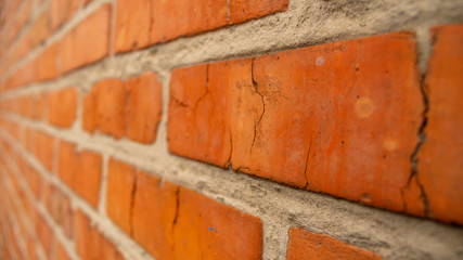 red brick wall close up