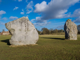 Details of stones in the Prehistoric Avebury Stone Circle, Wiltshire, England, UK
