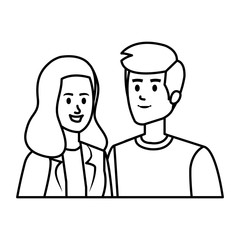 young couple avatars characters