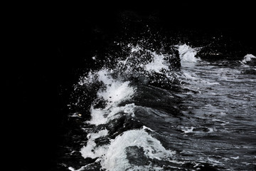 Water Splash Isolated On The Black background