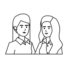 elegant businesswomen avatars characters