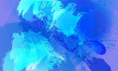 Abstract cosmic watercolor splash background. Design element in blue and violet colors for web, banner. Design poster. 16:9