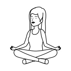 beautiful woman practicing yoga